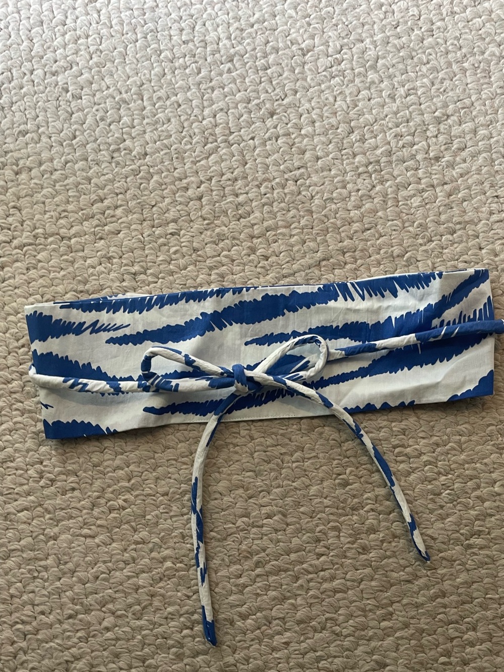 Oliphant Blue and White Ikat Tokyo Belt